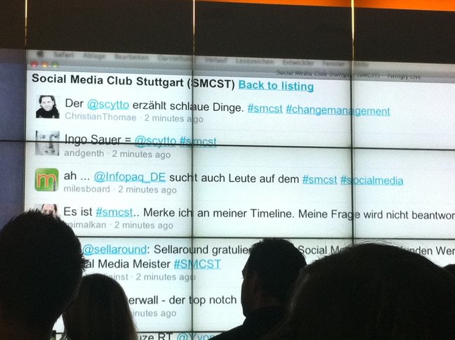 Twitterwall bei der 19. Social Media Night zu Social Media im Sport